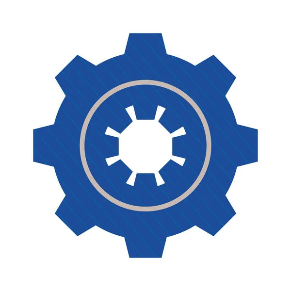 Blue Gear Machine Isolated Icon — Vetor de Stock