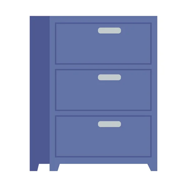 Azul Cajón Muebles Aislado Icono — Vector de stock