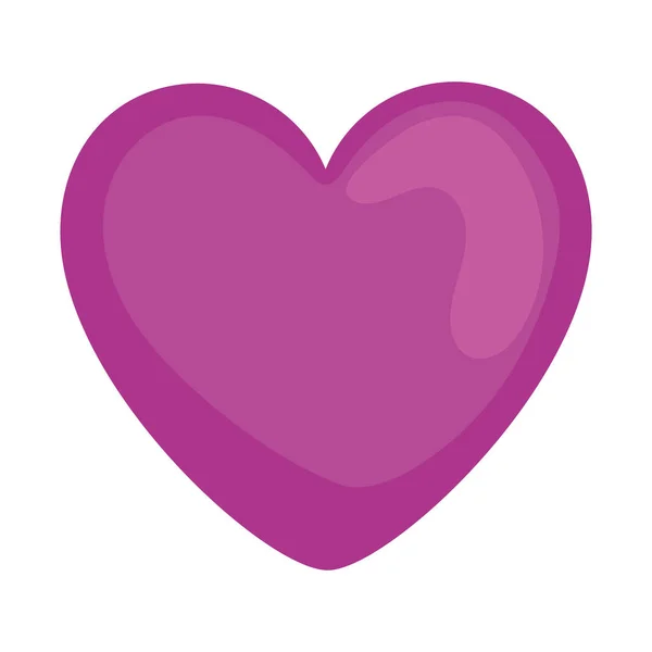 Lila Hjärta Kärlek Isolerad Ikon — Stock vektor