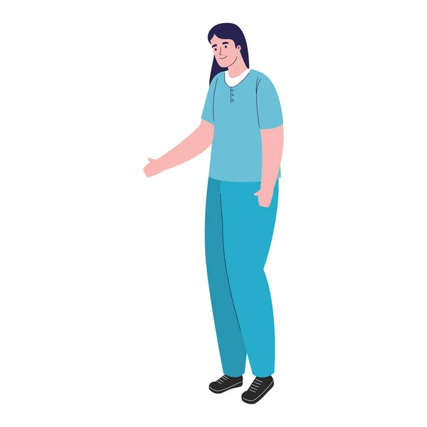 Krankenschwester Krankenhausangestellte Stehen — Stockvektor