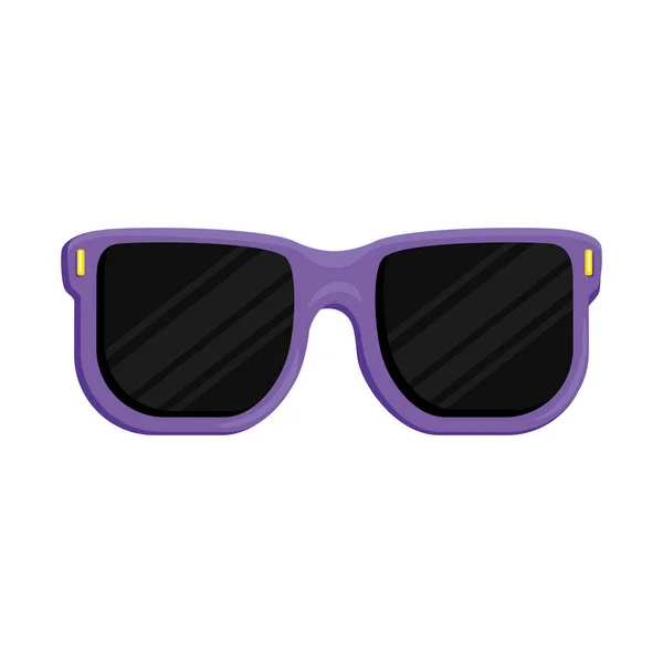 Gafas Sol Púrpura Icono Accesorio Verano — Vector de stock