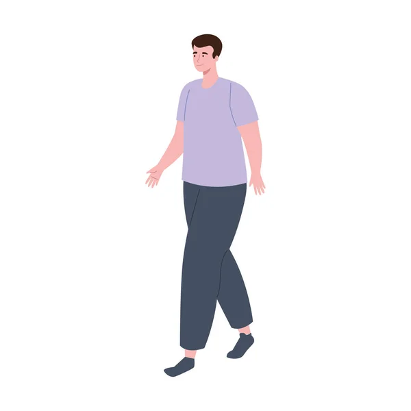 Homem Caminhando Personagem Atividade Avatar — Vetor de Stock