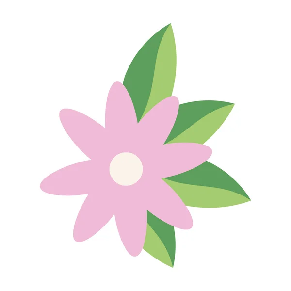 Lila Blume Und Blätter Symbol — Stockvektor