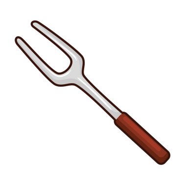 Izgara çatal çatal çatal takımı izole edilmiş simge