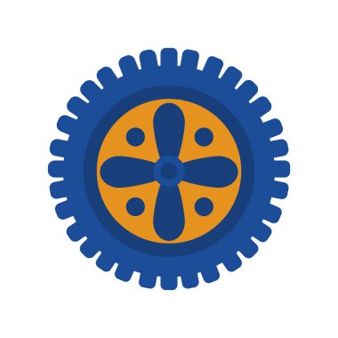 Sarı ve turuncu dişli simgesi