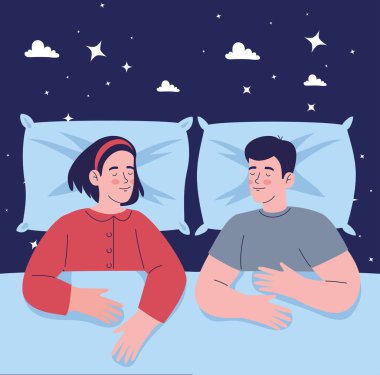 Yastıklarla yatan çift