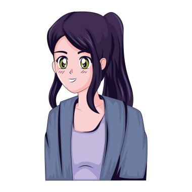 Güzel anime kız komik karakter