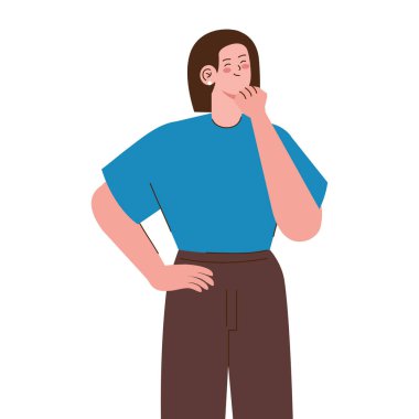 Avatar karakterini düşünen genç bir kadın