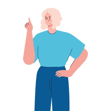 Genç sarışın kız karakteri indekliyor.