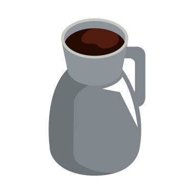 kahve demliği çatal bıçak izometrik simgesi