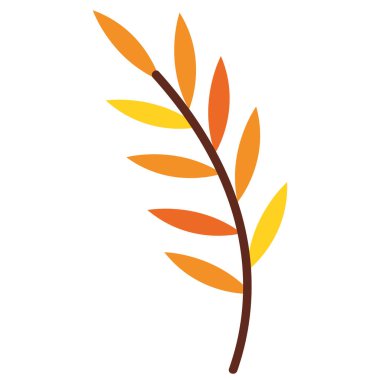 Yaprak simgesiyle sarı sonbahar dalı