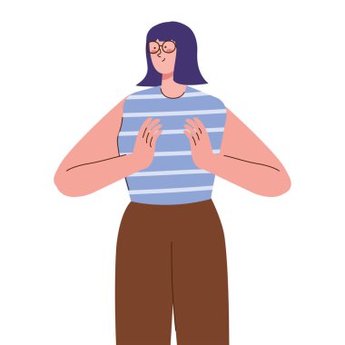 Gözlüklü genç kadın.