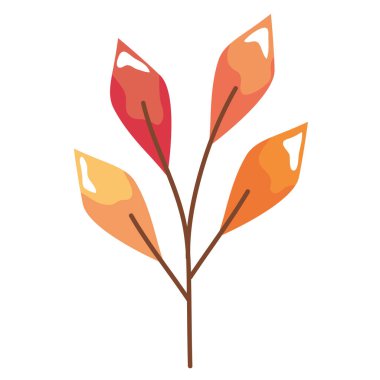 Yapraklı sonbahar dalı mevsimlik simge