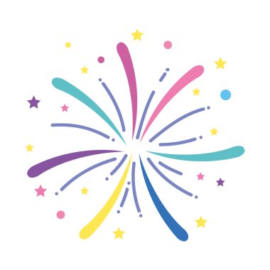 Yıldız simgesi ile havai fişek kutlaması