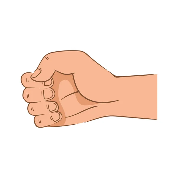 Рука Человека Кулак Изолированная Икона — стоковый вектор