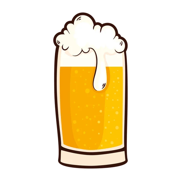 Beer Drink Glass Isolated Icon — Stock Vector