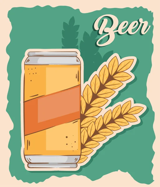 Cartão Letras Cerveja Com Picos — Vetor de Stock