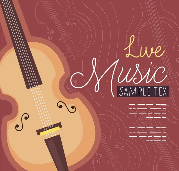 Carte Festival Musique Live Avec Violoncelle — Image vectorielle