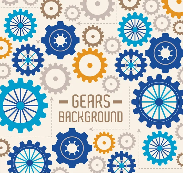 Gears Background Lettering Pattern Poster — Stock Vector