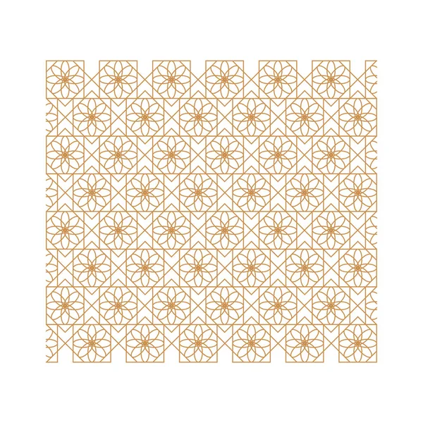 Golden Floral Pattern Background Icon — Stock Vector