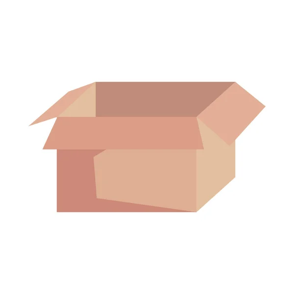 Boîte Carton Ouvert Icône Isolée — Image vectorielle