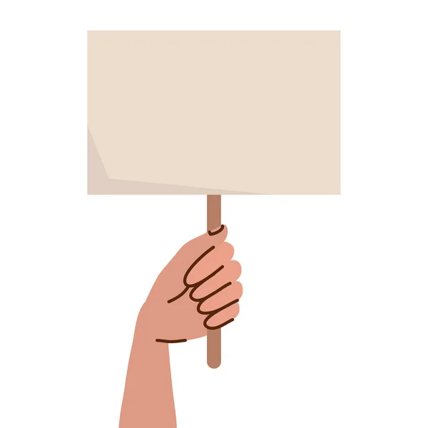 Main Manifestant Avec Icône Bannière — Image vectorielle