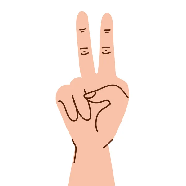 Hand Peace Love Icon — Stock Vector