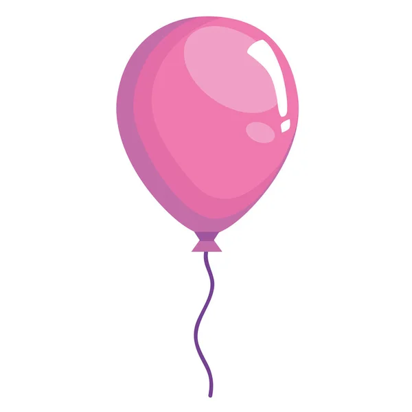 Globo Rosa Helio Flotador Icono — Vector de stock