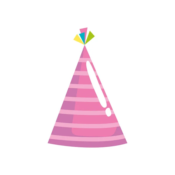 ピンクのパーティー帽子コーンアイコン — ストックベクタ