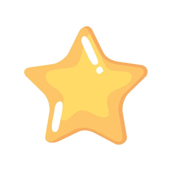 Estrella Decorativa Amarilla Icono Aislado — Vector de stock