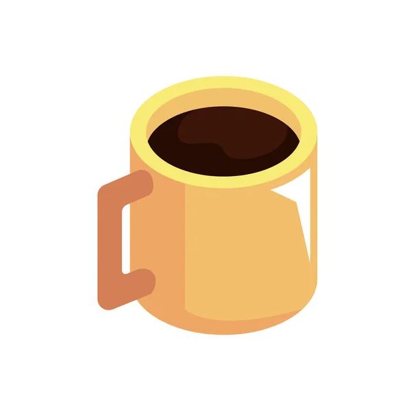 Изометрическая Иконка Кружки Желтого Кофе — стоковый вектор