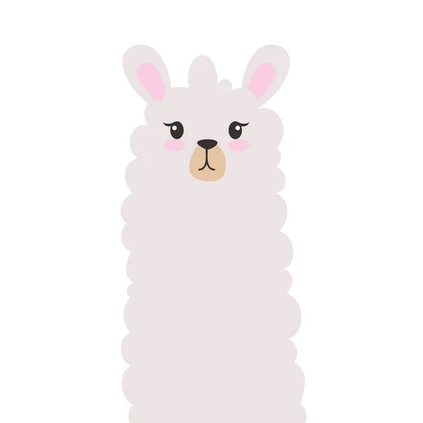 Llama Animal Head Perubian Character — Stock Vector