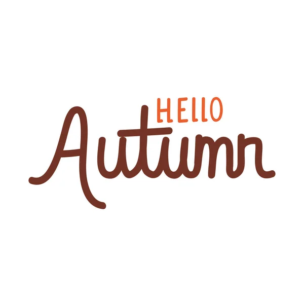Olá Outono Lettering Ícone Fonte — Vetor de Stock