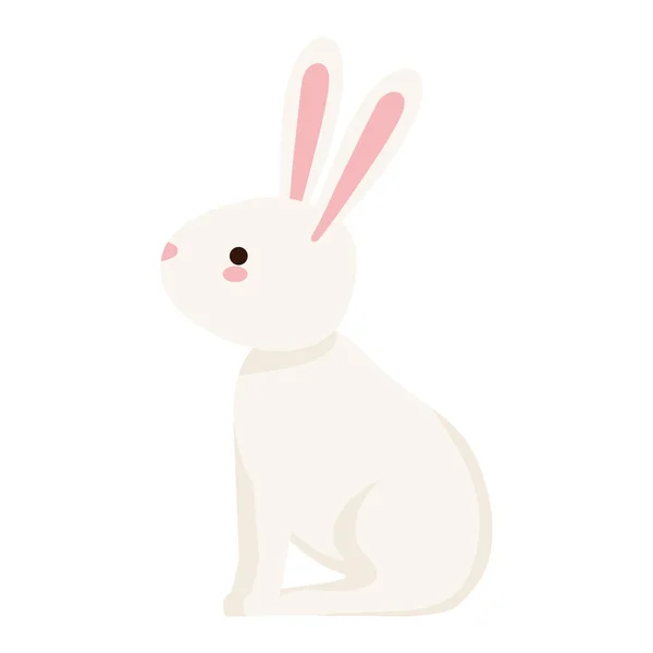 Lindo Pequeño Conejo Animal Carácter — Vector de stock