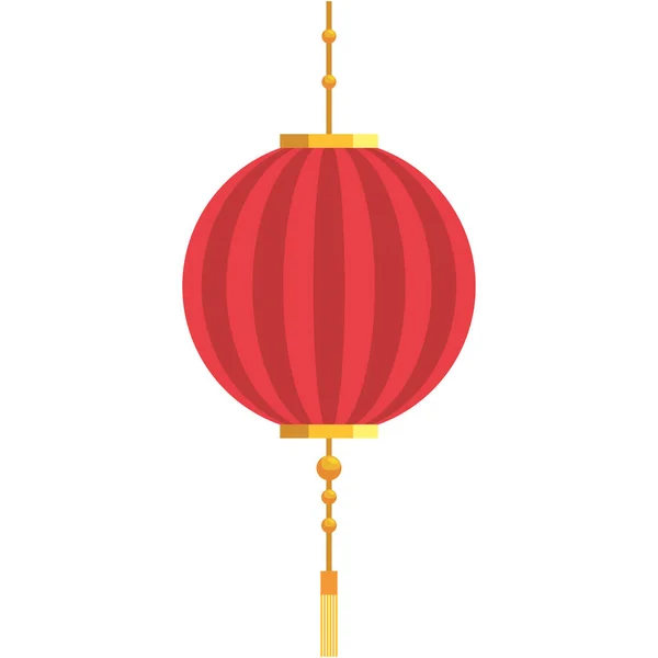 Czerwona Lampa Wisząca Chiński Dekoracji — Wektor stockowy