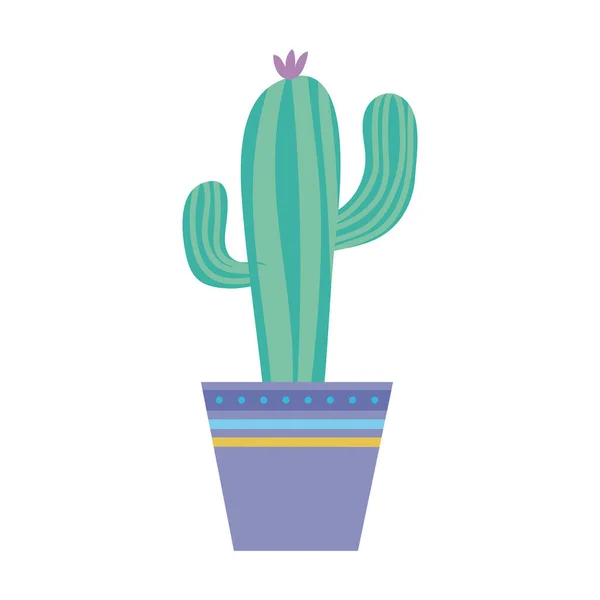 Kaktus Fialové Ikoně Hrnce — Stockový vektor