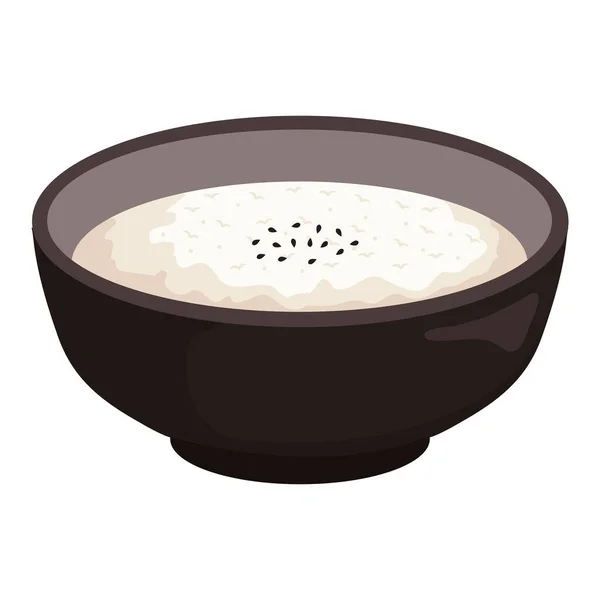 Soupe Japonaise Blanche Dans Plat — Image vectorielle