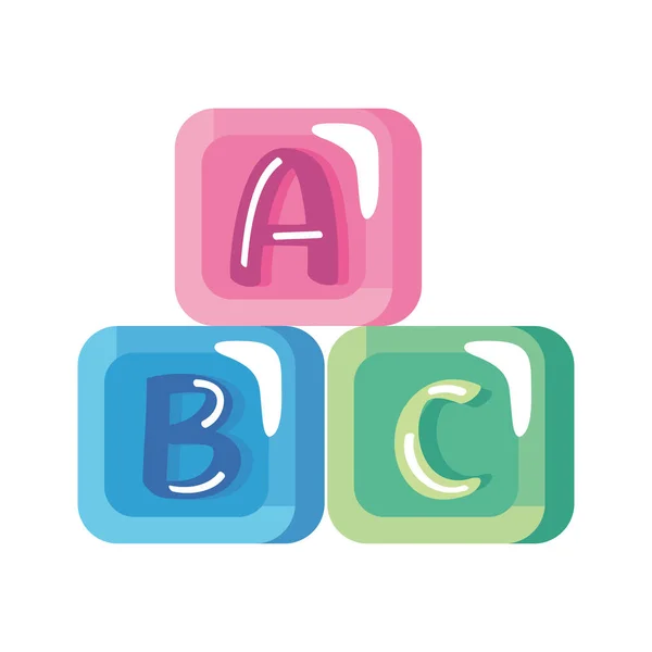 Alfabeto Bloques Cubos Juguetes Icono — Vector de stock