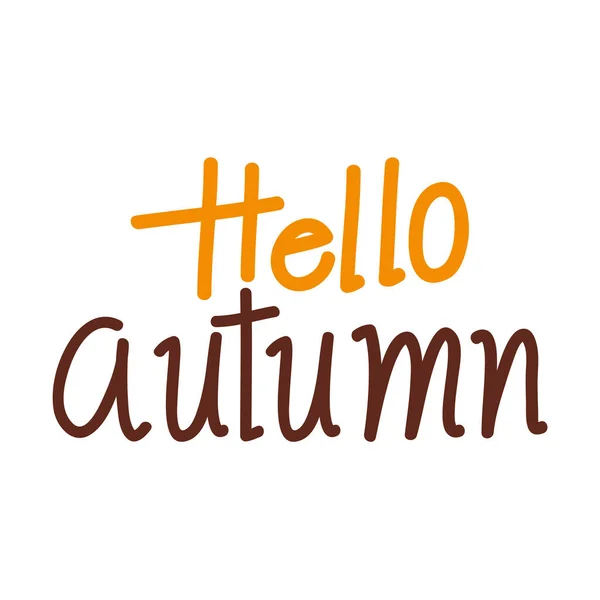 Hallo Herbst Text Schriftzug Symbol — Stockvektor