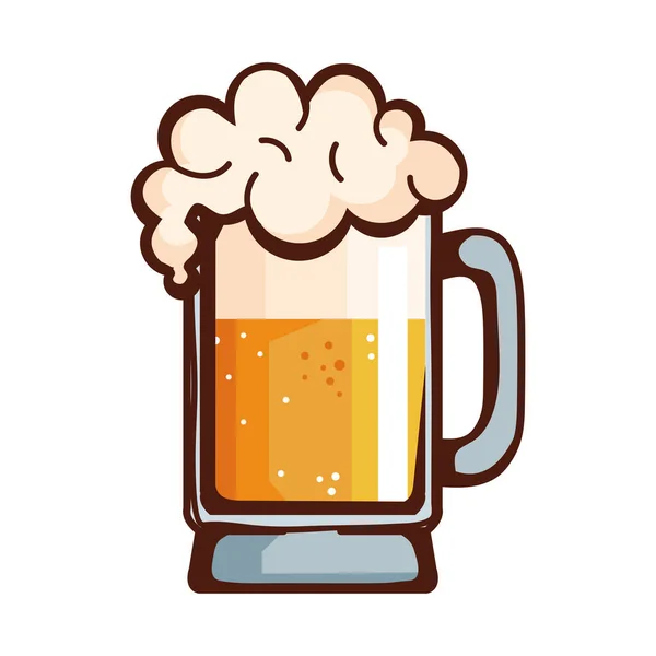 Beer Jar Drink Foam — Stock Vector