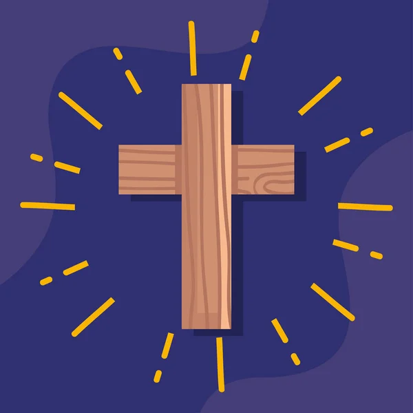 宗教的な木の十字架と — ストックベクタ