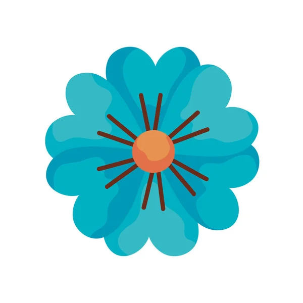 青い花の庭の自然アイコン — ストックベクタ