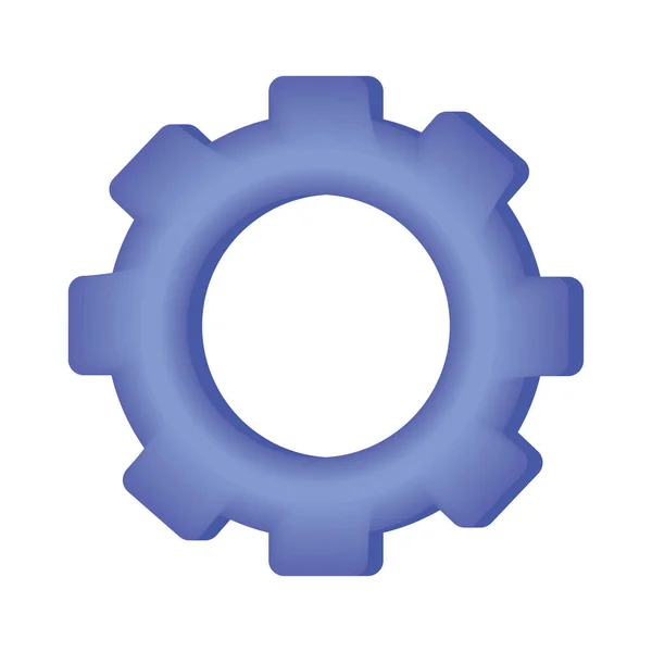 Purple Gear Machine Isolated Icon — Stock Vector