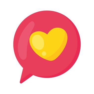 kalp konuşma kabarcığı etiketinde