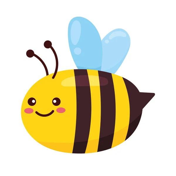 Včelí Hmyz Kawaii Styl Znak — Stockový vektor