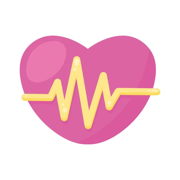 Coeur Médical Cardio Icône Isolée — Image vectorielle