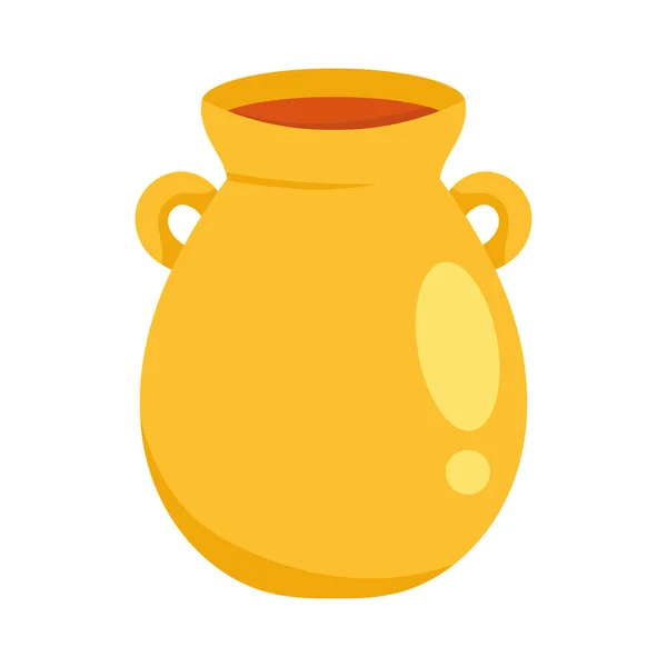 Golden Jar Egyptian Culture Icon — Stock Vector