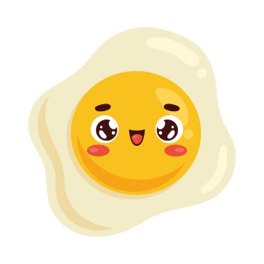 Yumurta kızartılmış kawaii yemek karakteri