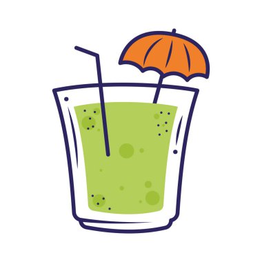 yeşil tropikal kokteyl cam ikonu