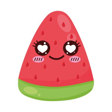 Karpuz kawaii meyveli çizgi roman karakteri